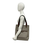 Gucci Vintage Sherry Line GG Logo Pattern Leather Tote Shoulder Bag Brown — view 2