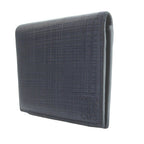 Loewe Anagram Embossed Card Case Business Linen Logo Leather Navy — view 3