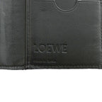 Loewe Anagram Embossed Card Case Business Linen Logo Leather Navy — view 6