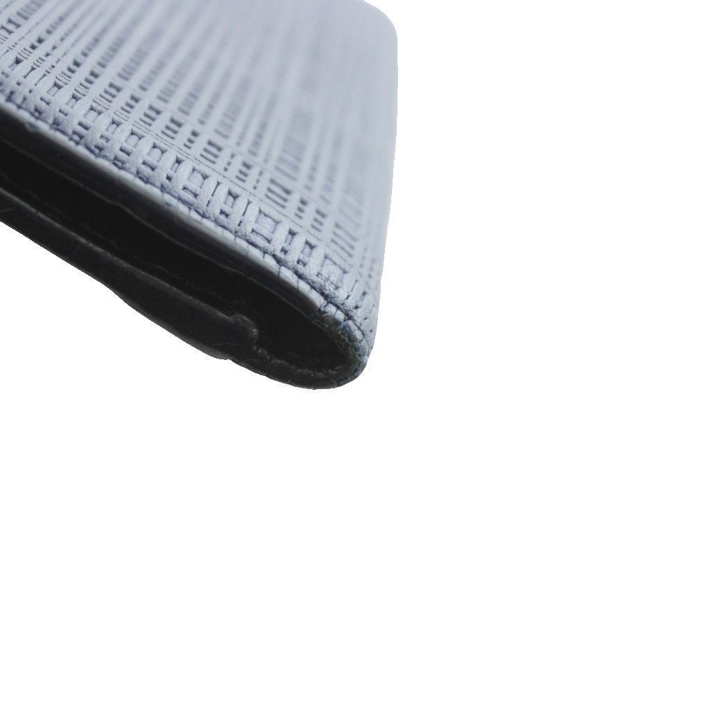 Loewe Anagram Embossed Card Case Business Linen Logo Leather Navy — view 7