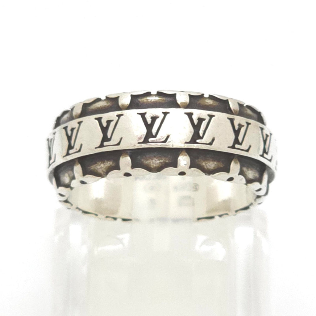 Louis Vuitton LV Drift Ring L 22 Sterling Silver LV Initial Monogram Flower Bag