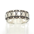 Louis Vuitton LV Drift Ring L 22 Sterling Silver LV Initial Monogram Flower Bag