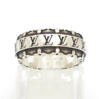 Louis Vuitton LV Drift Ring L 22 Sterling Silver LV Initial Monogram Flower Bag