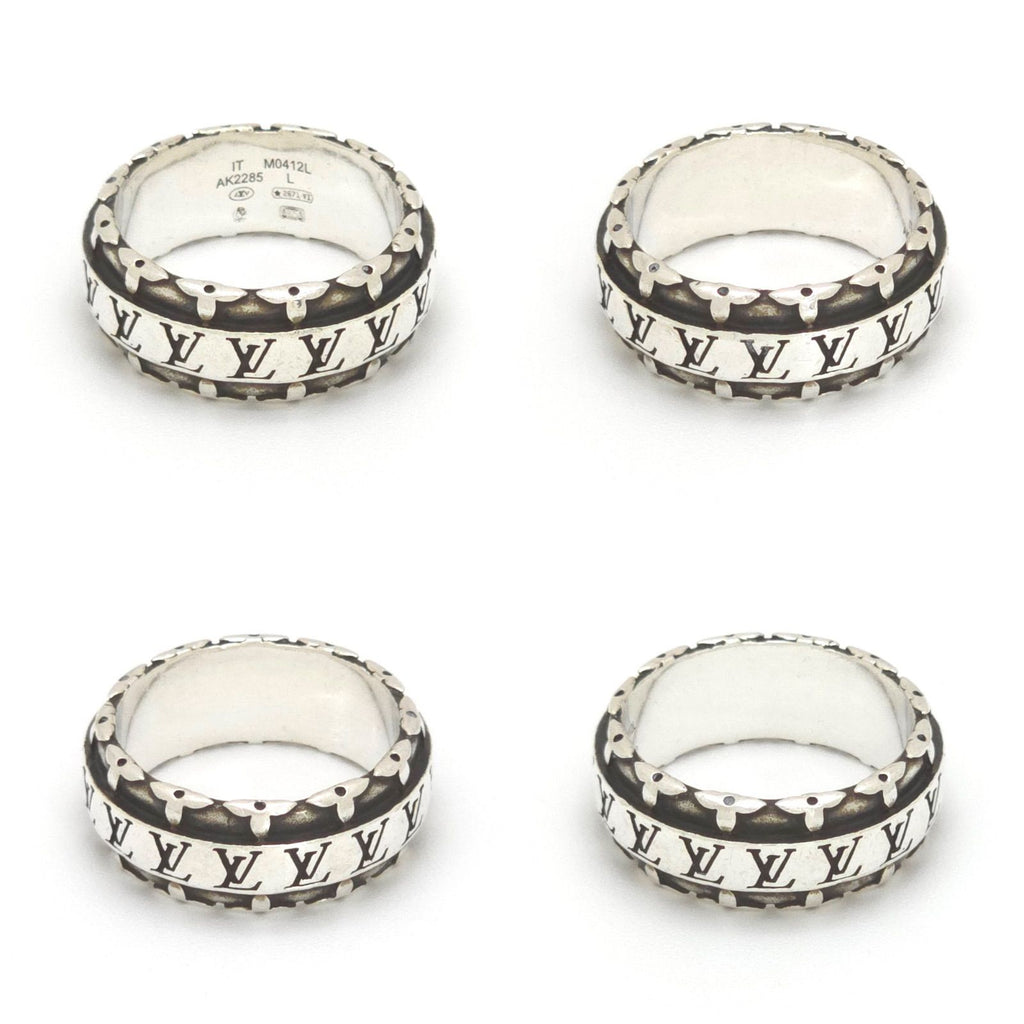 Louis Vuitton LV Drift Ring L 22 Sterling Silver LV Initial Monogram Flower Bag — view 2