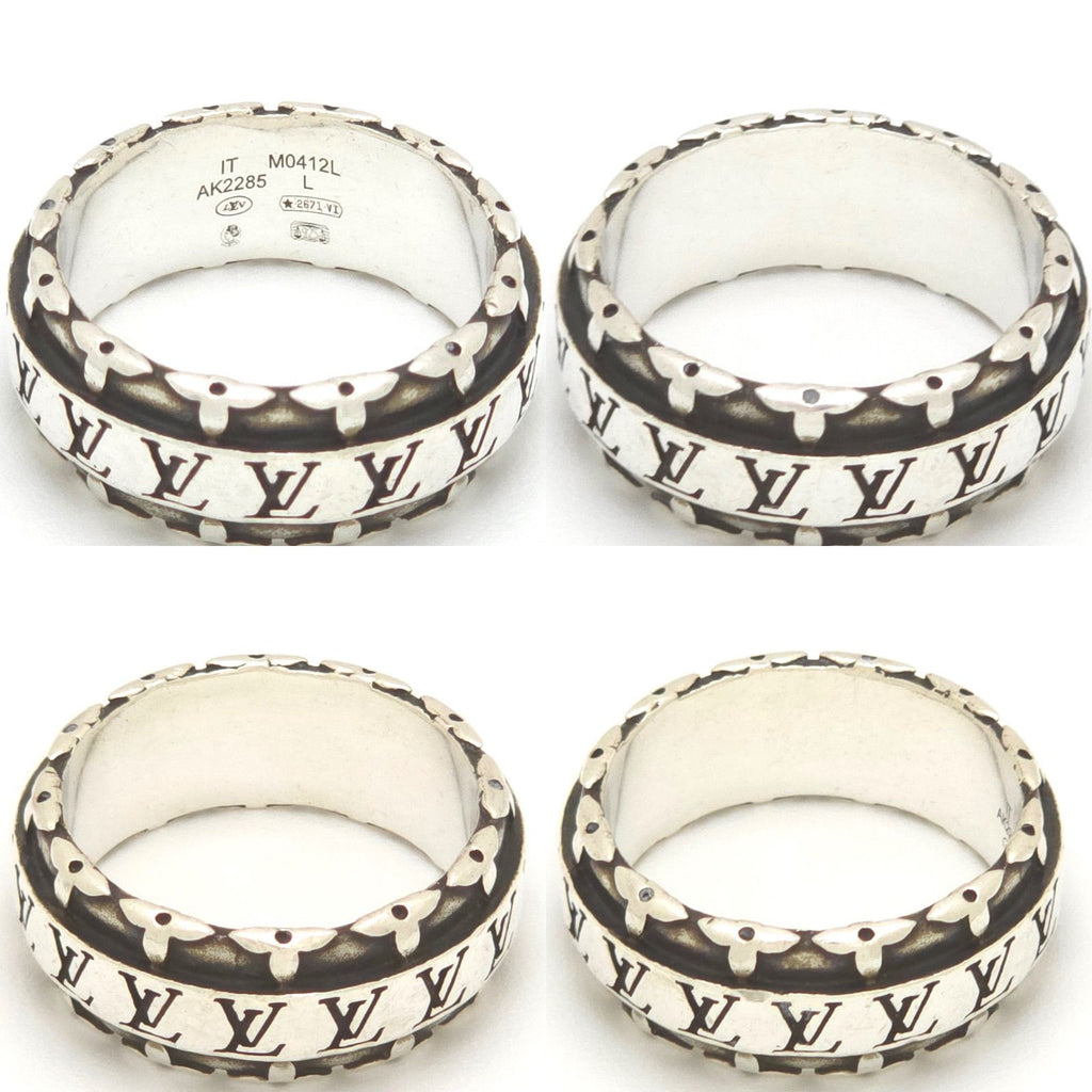 Louis Vuitton LV Drift Ring L 22 Sterling Silver LV Initial Monogram Flower Bag — view 3