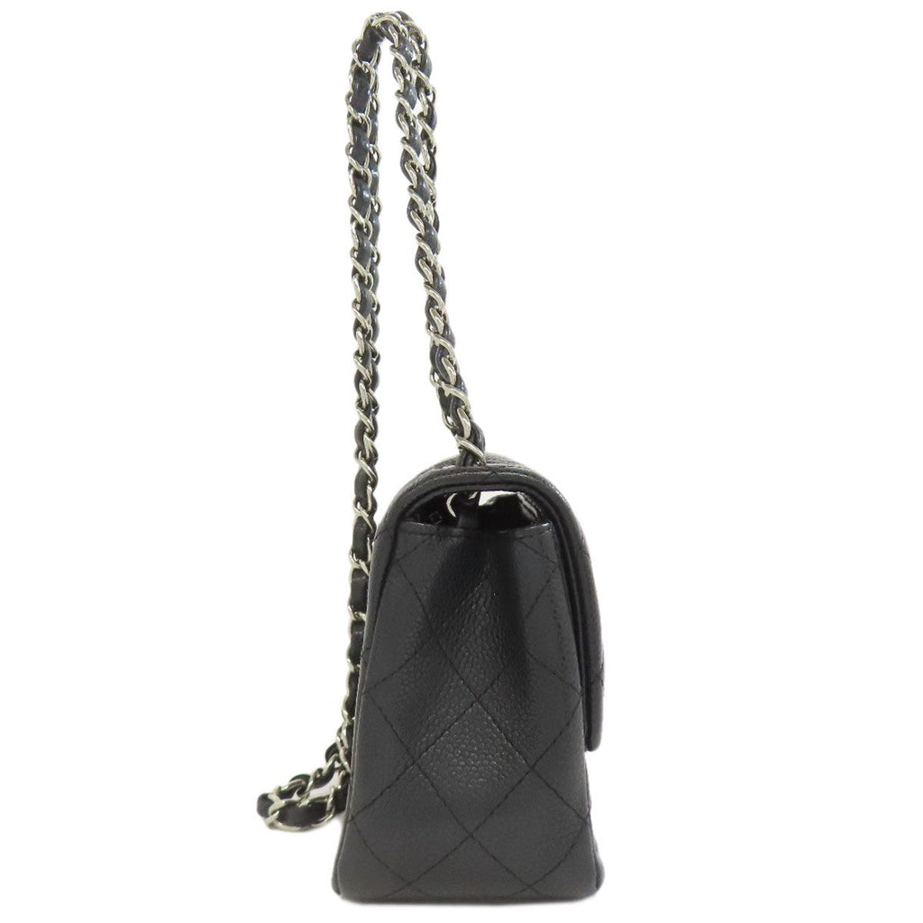Chanel Chain Shoulder Quilted Silver Bag Grained Calfskin — view 3