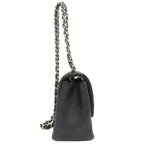 Chanel Chain Shoulder Quilted Silver Bag Grained Calfskin — view 3
