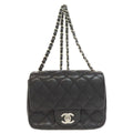 Chanel Chain Shoulder Quilted Silver Bag Grained Calfskin