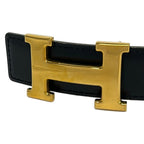 Hermes Belt 70 Black Brown Gold Buckle Detachable Reversible — view 3