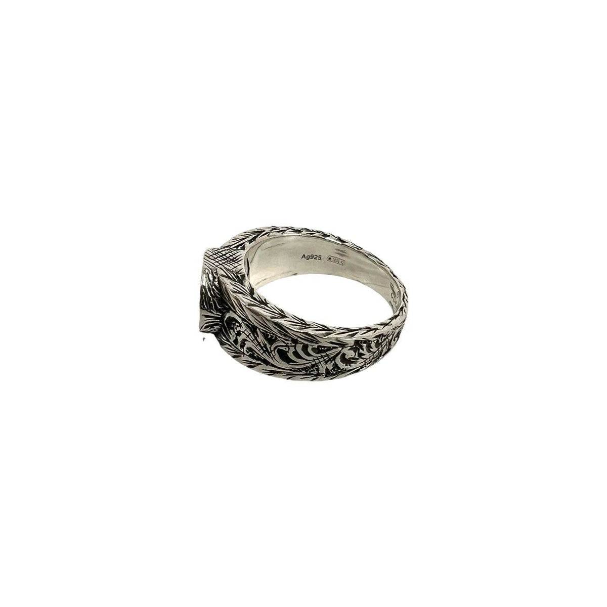 Gucci Interlocking G Arabesque Ring Logo 925 Sterling Silver — view 4