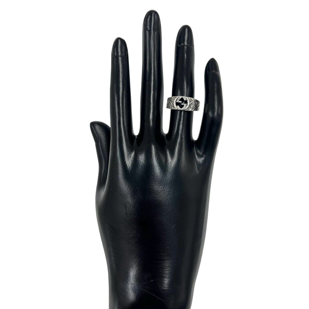 Gucci Interlocking G Arabesque Ring Logo 925 Sterling Silver — view 2