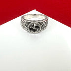Gucci Interlocking G Arabesque Ring Logo 925 Sterling Silver