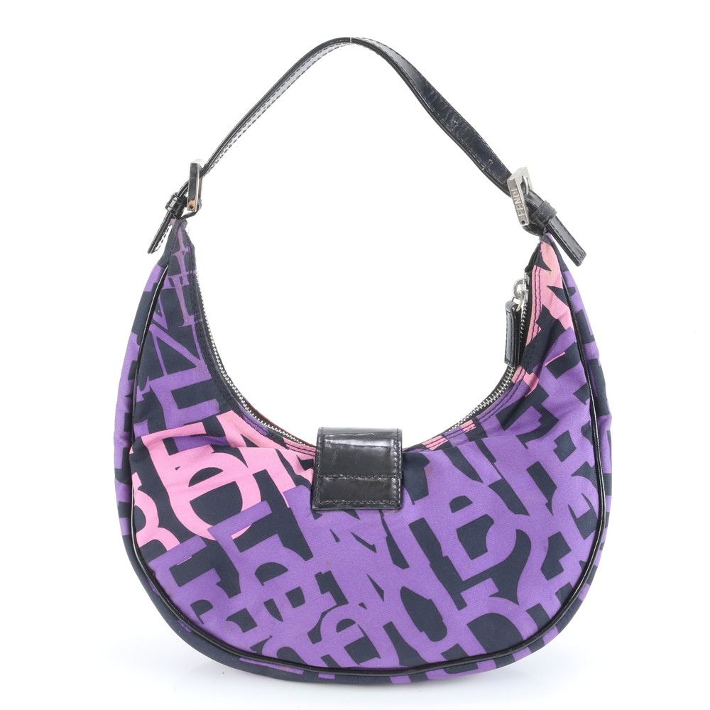 Fendi Leather Canvas Logo Shoulder Bag — view 3