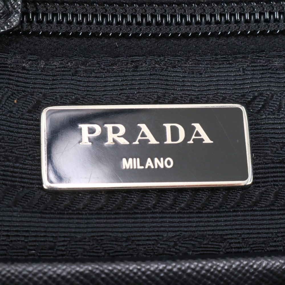 Prada Zebra Triangle Logo Leather Backpack Shoulder Bag — view 8