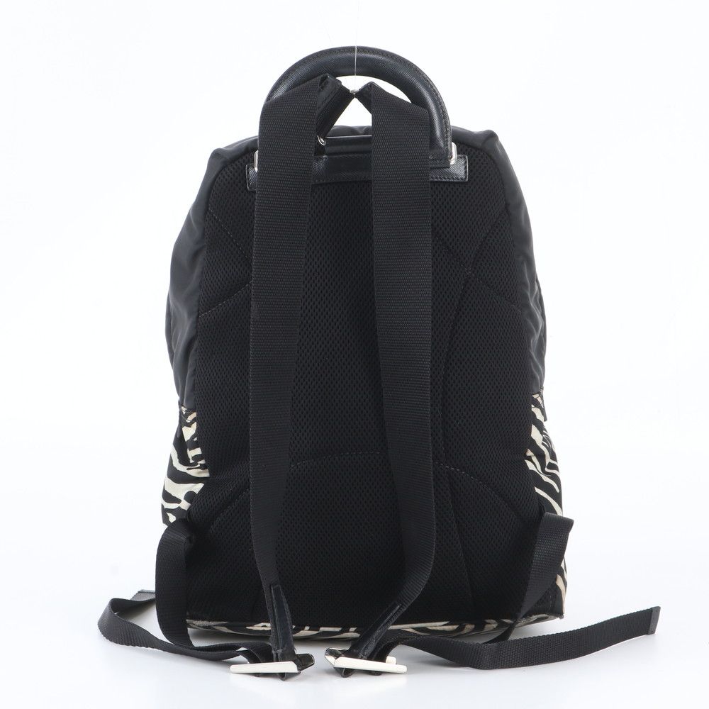 Prada Zebra Triangle Logo Leather Backpack Shoulder Bag — view 3