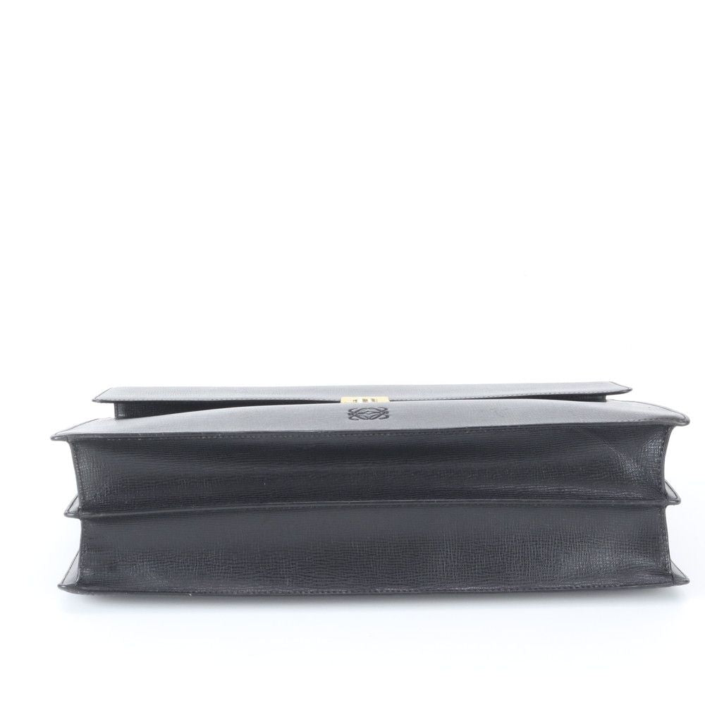 Loewe Anagram Leather Business Document Briefcase Black — view 5