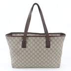 Gucci GG Supreme Leather Tote Bag Shoulder Hand Brown — view 3