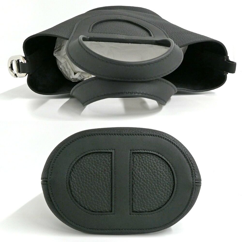 Hermes in the Loop 18 Black Silver Taurillon Clemence Swift Noir Handbag — view 4