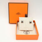 Hermes Earrings Pop H Mini Logo Rocabar Pair Black Silver — view 8