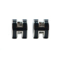 Hermes Earrings Pop H Mini Logo Rocabar Pair Black Silver