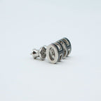 Hermes Earrings Pop H Mini Logo Rocabar Pair Black Silver — view 3