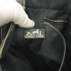 Hermes Deauville MM Canvas Tote Bag Hand Cotton Stitching Black SS — view 7