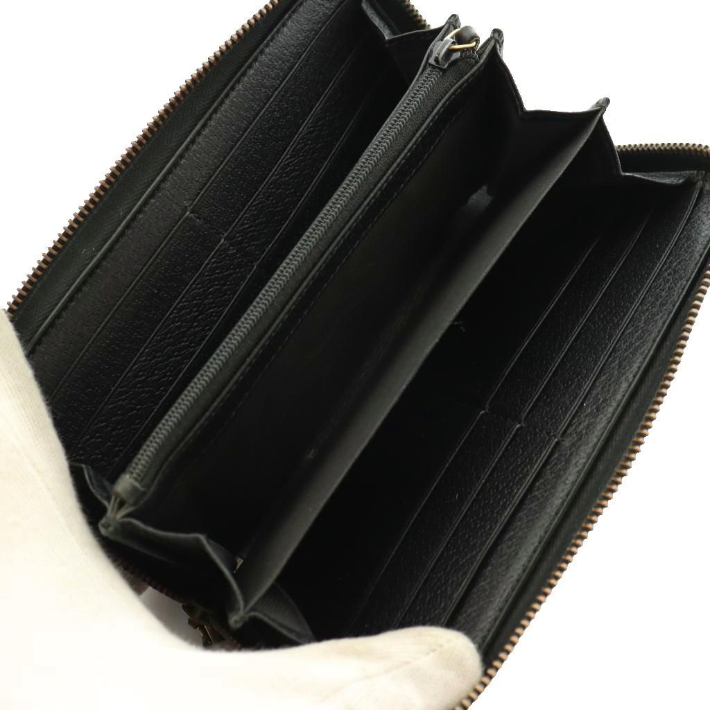 Gucci GG Marmont Zip Around Wallet Leather Logo Black — view 5