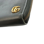 Gucci GG Marmont Zip Around Wallet Leather Logo Black — view 8