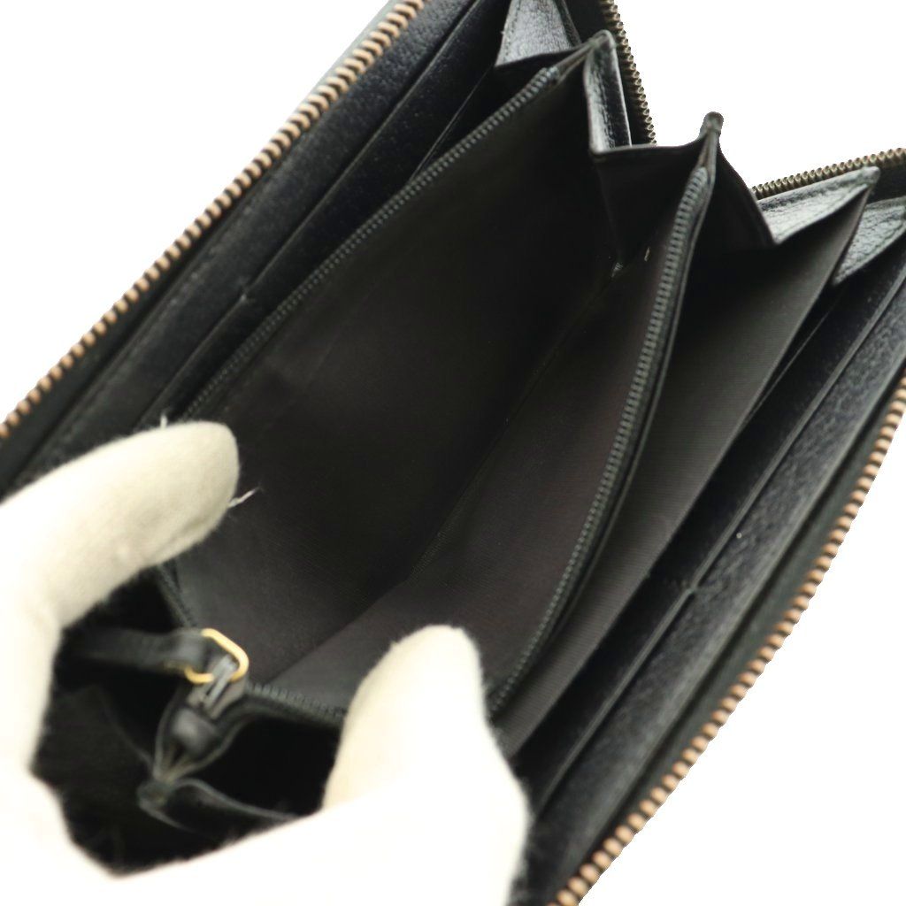 Gucci GG Marmont Zip Around Wallet Leather Logo Black — view 6