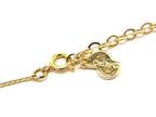 Dior Necklace Gold Blue Metal Rhinestone Vintage Square Stone — view 3