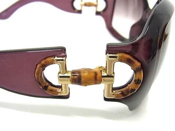 Gucci Sunglasses Bamboo S Purple Acetate Horsebit Gold Asian Fit Eyewear — view 3