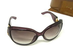 Gucci Sunglasses Bamboo S Purple Acetate Horsebit Gold Asian Fit Eyewear