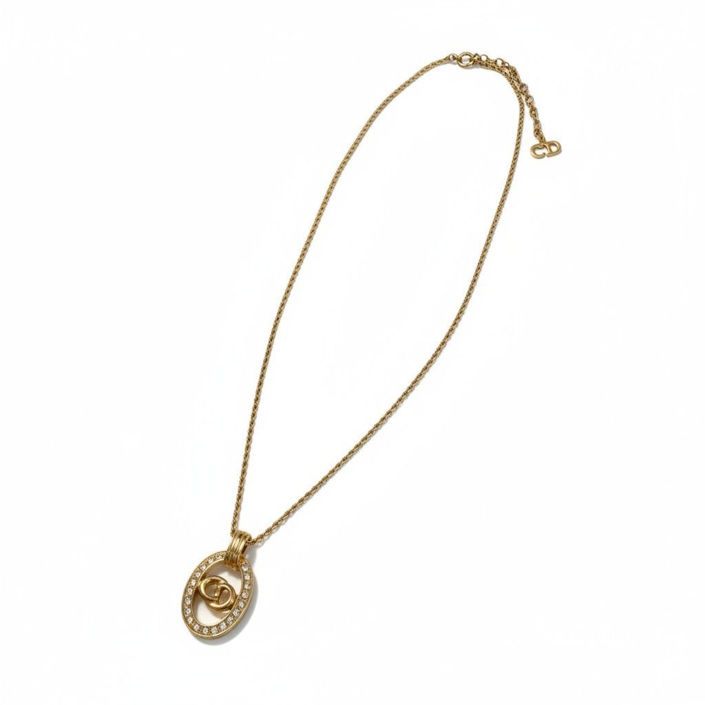 Dior C3 Necklace and Earrings Set with CD Logo — view 3