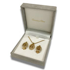 Dior C3 Necklace and Earrings Set with CD Logo