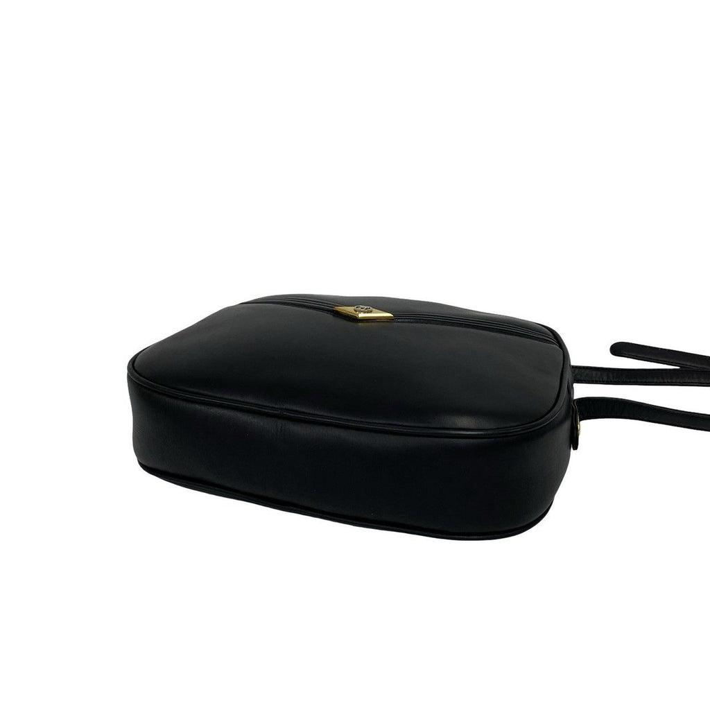 Gucci Vintage GG Logo Leather Mini Shoulder Bag Pochette Black — view 8