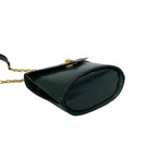 Celine Vintage Logo Ring Leather Chain Mini Shoulder Bag Pochette Green — view 7
