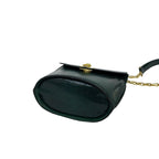 Celine Vintage Logo Ring Leather Chain Mini Shoulder Bag Pochette Green — view 8