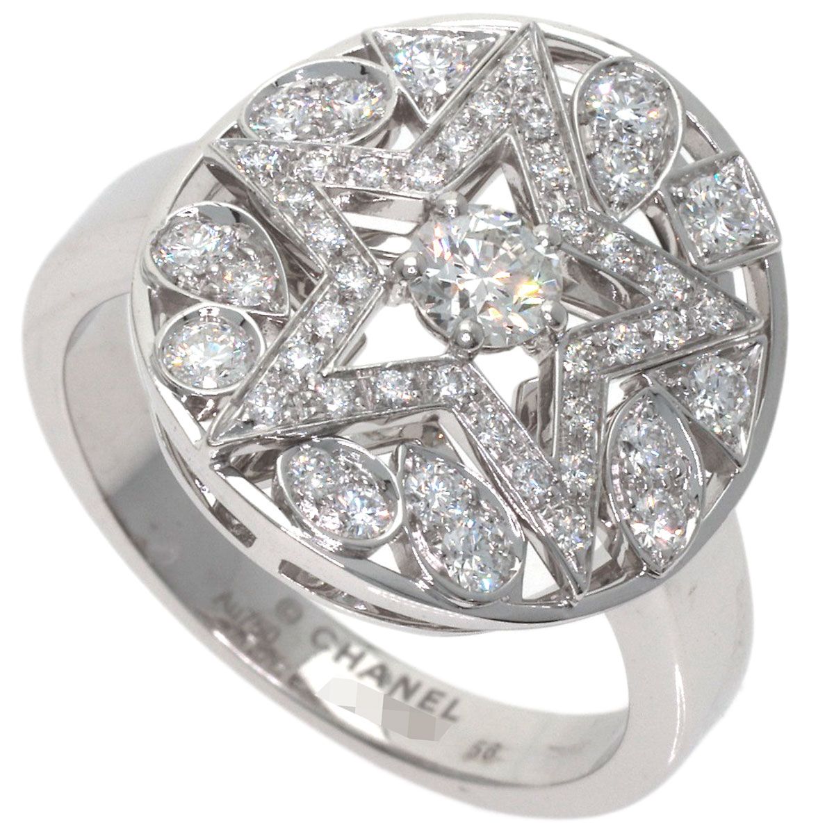 Chanel Comet Diamond 56 Ring 18K White Gold