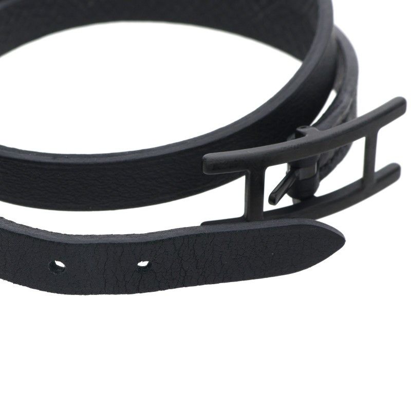 Hermes Behapi Double Tour Buckle Swift Leather Bracelet — view 4