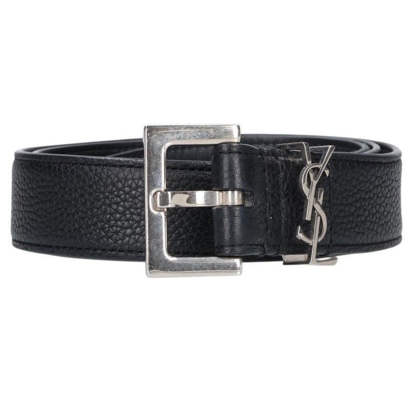 Saint Laurent Paris YSL Belt 3.0 Logo Buckle Narrow Leather 80