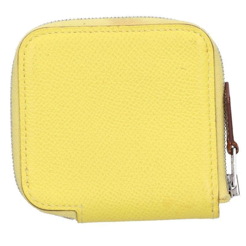 Hermes Azap Compact Mini Silk in Veau Yellow Coin Purse — view 2