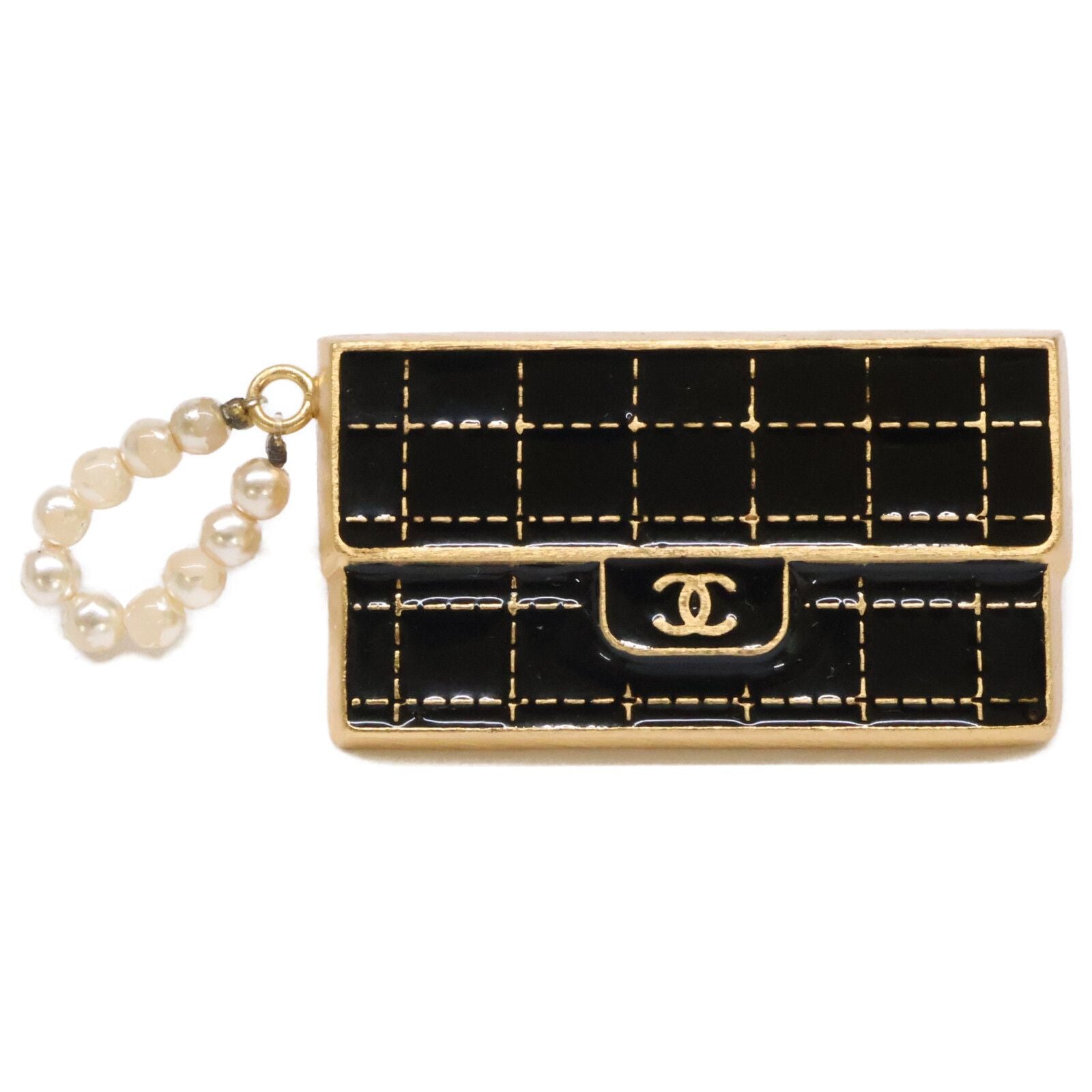 Chanel CC Logo Choco Bar Bag Motif Pearl Charm