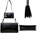 Prada Shoulder Bag Leather Spazzolato Nero Black Vintage — view 2