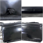 Prada Shoulder Bag Leather Spazzolato Nero Black Vintage — view 6