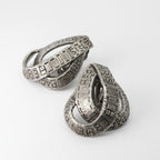 Hermes Earrings Silver Belt Motif Antique Rare Paris