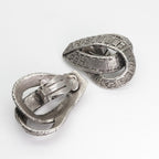 Hermes Earrings Silver Belt Motif Antique Rare Paris — view 2