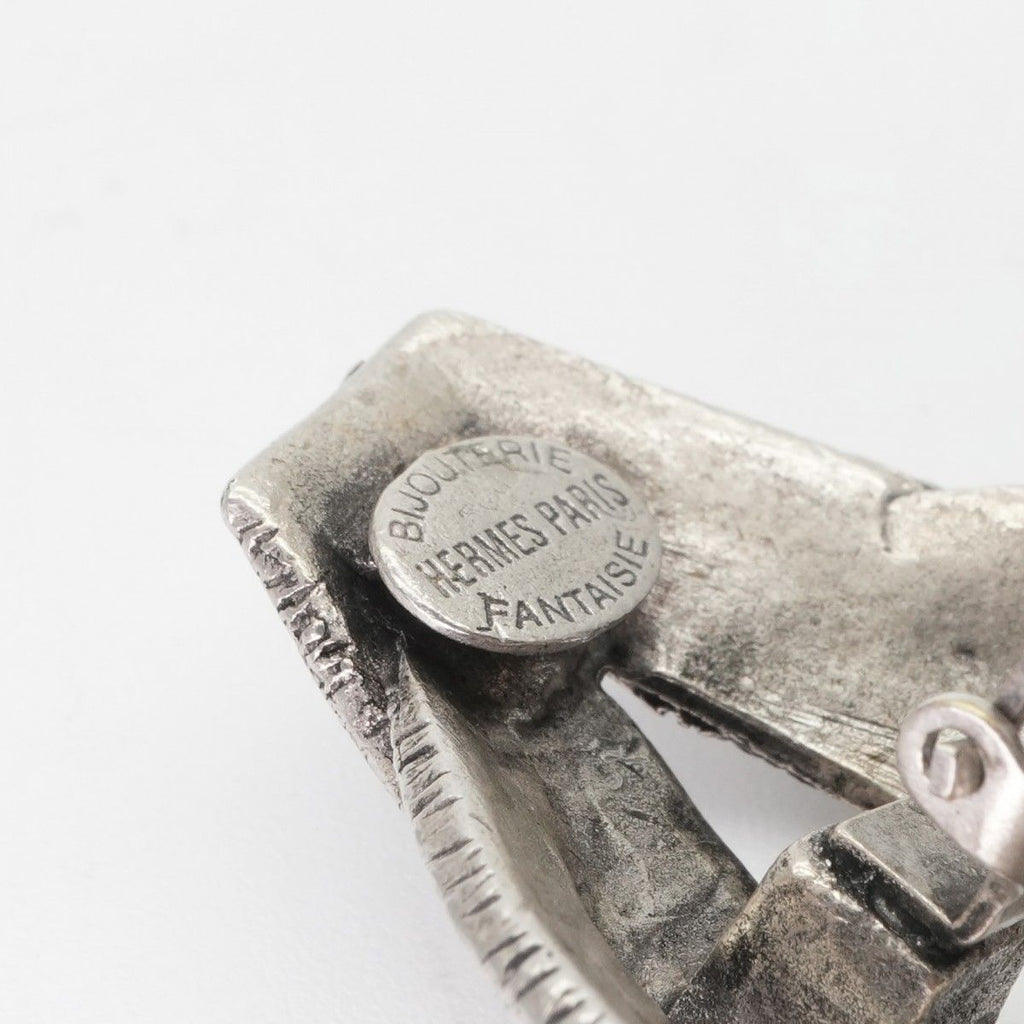 Hermes Earrings Silver Belt Motif Antique Rare Paris — view 4