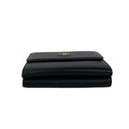 Chanel CC Logo Leather Trifold Wallet Mini Black — view 6