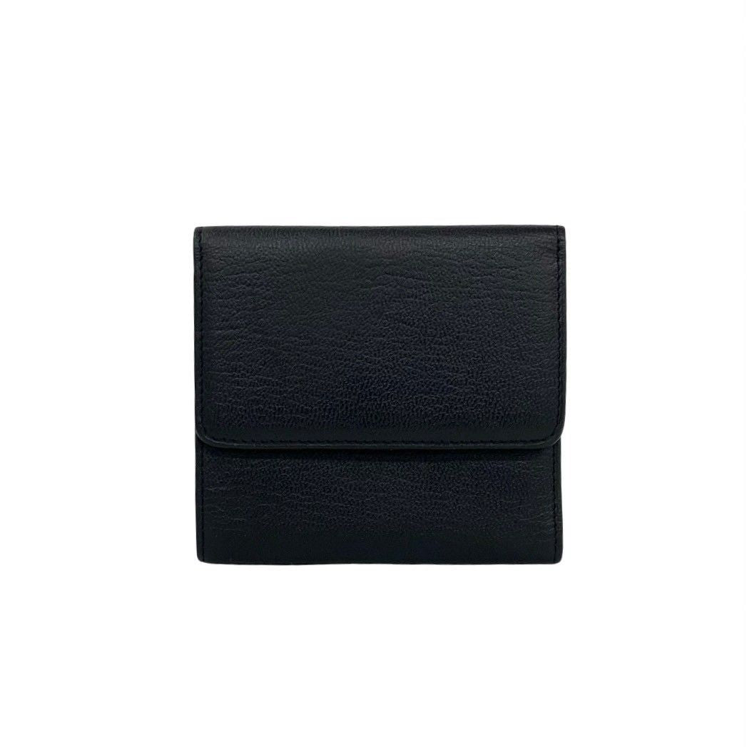 Chanel CC Logo Leather Trifold Wallet Mini Black — view 2