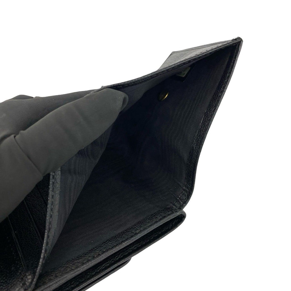 Chanel CC Logo Leather Trifold Wallet Mini Black — view 8
